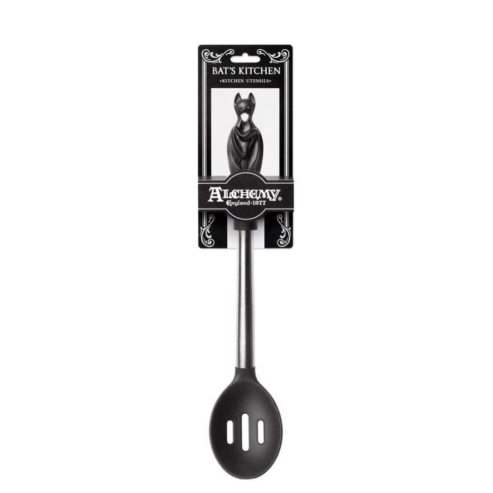 Alchemy - Black Bat Slotted Spoon Lepel - Zwart